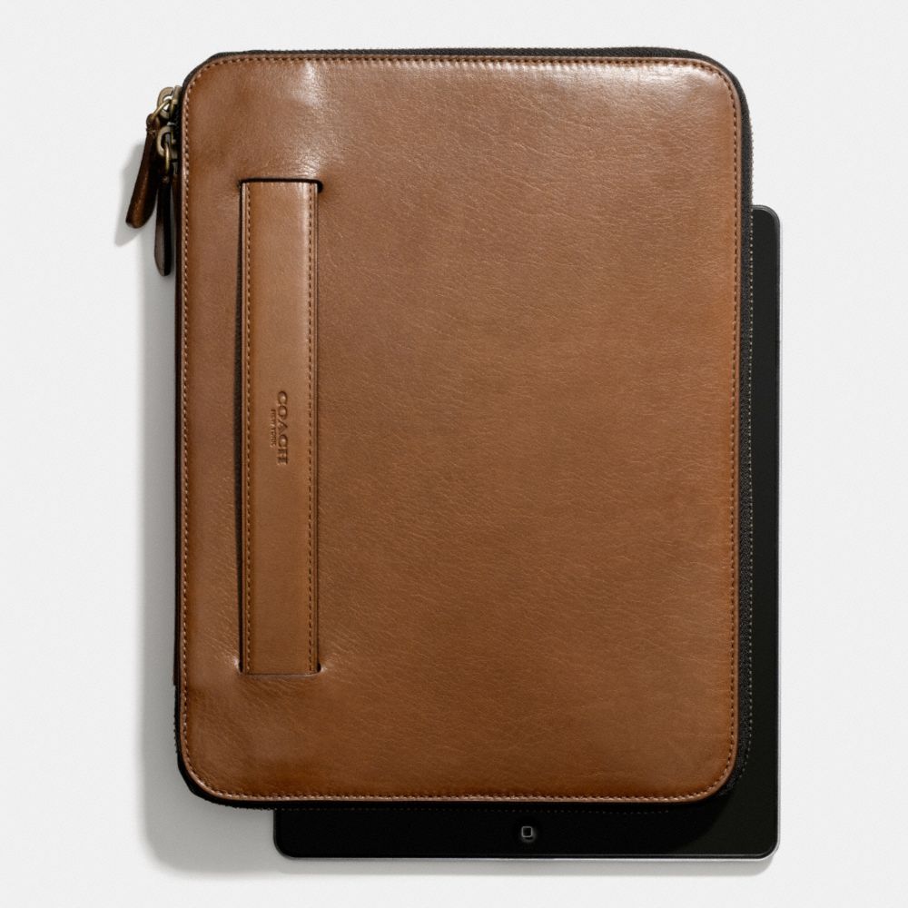 BLEECKER ZIP IPAD CASE WITH STAND - COACH f68282 - FAWN