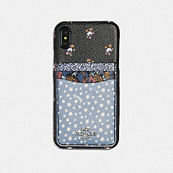 COACH IPHONE XS MAX WITH DITSY STAR PATCHWORK PRINT - BLUE MULTI - F68430