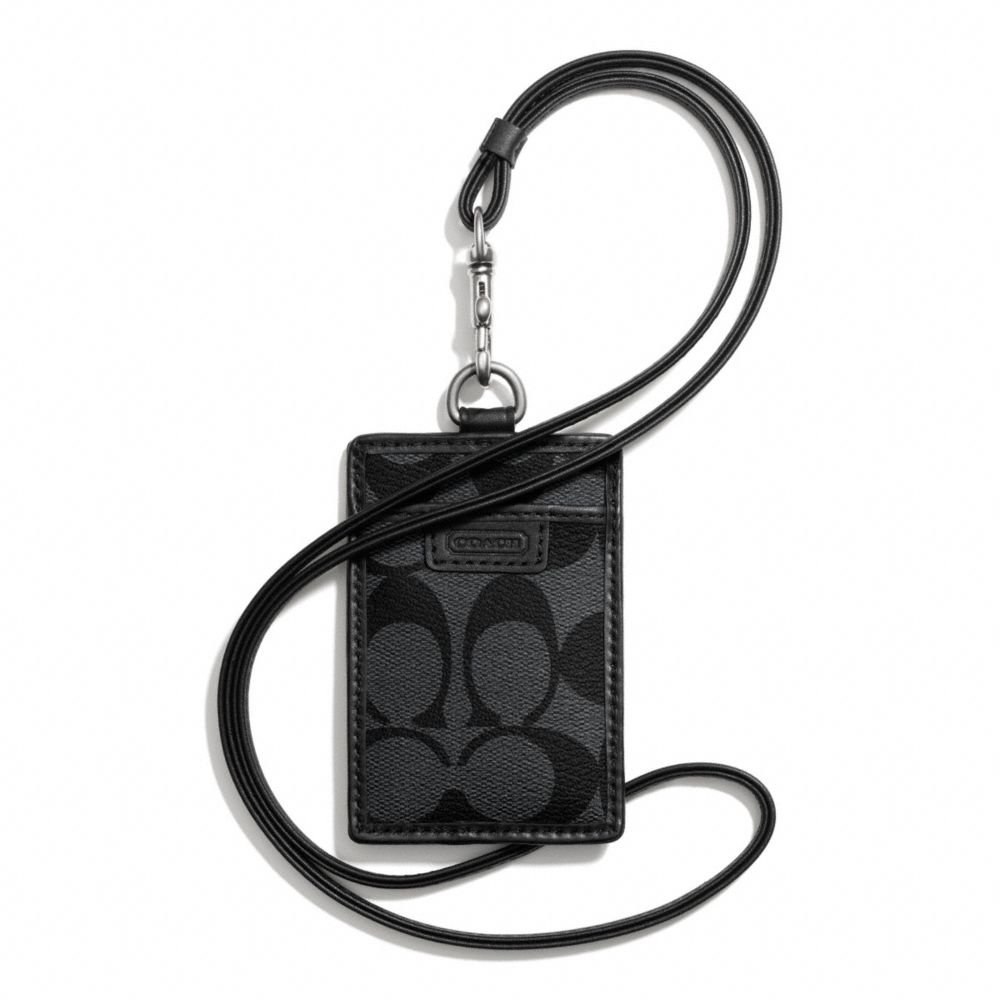 HERITAGE LANYARD IN SIGNATURE - COACH f68664 - CHARCOAL/BLACK