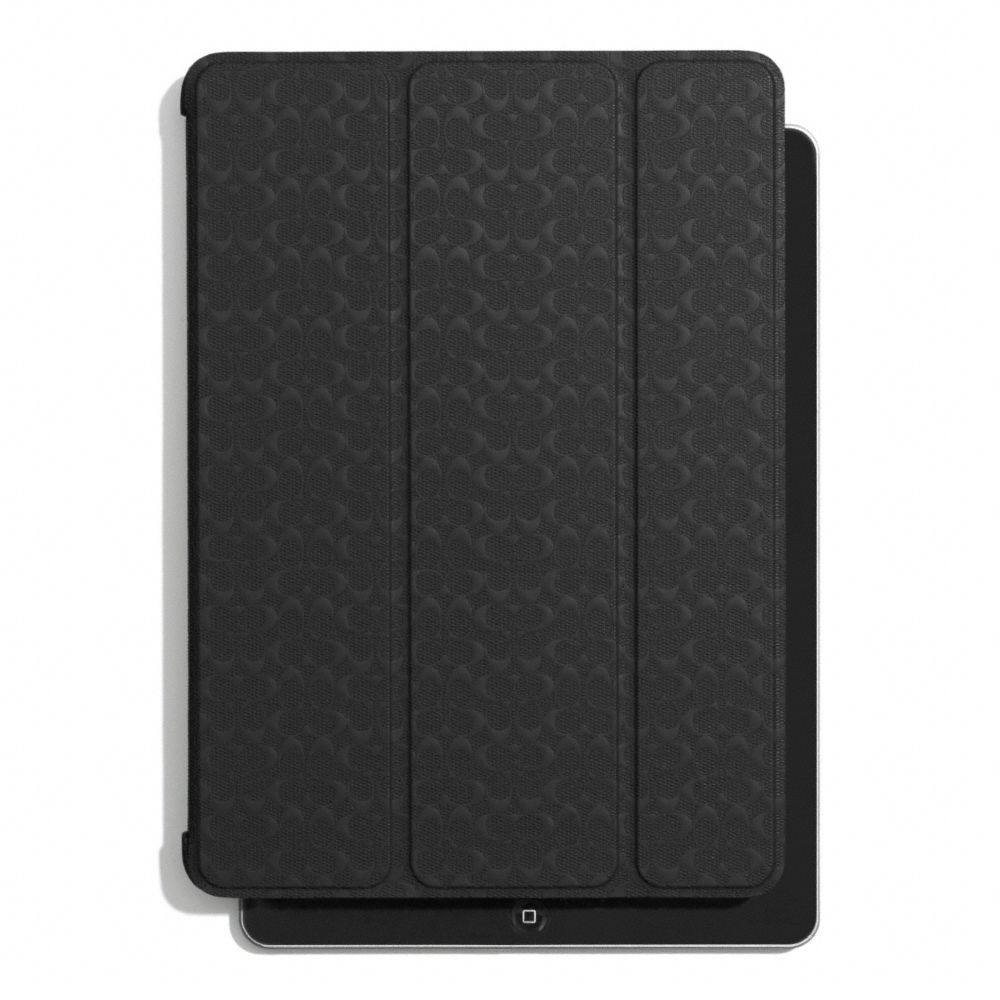 SIGNATURE EMBOSSED MOLDED IPAD CASE - COACH f69713 - BLACK