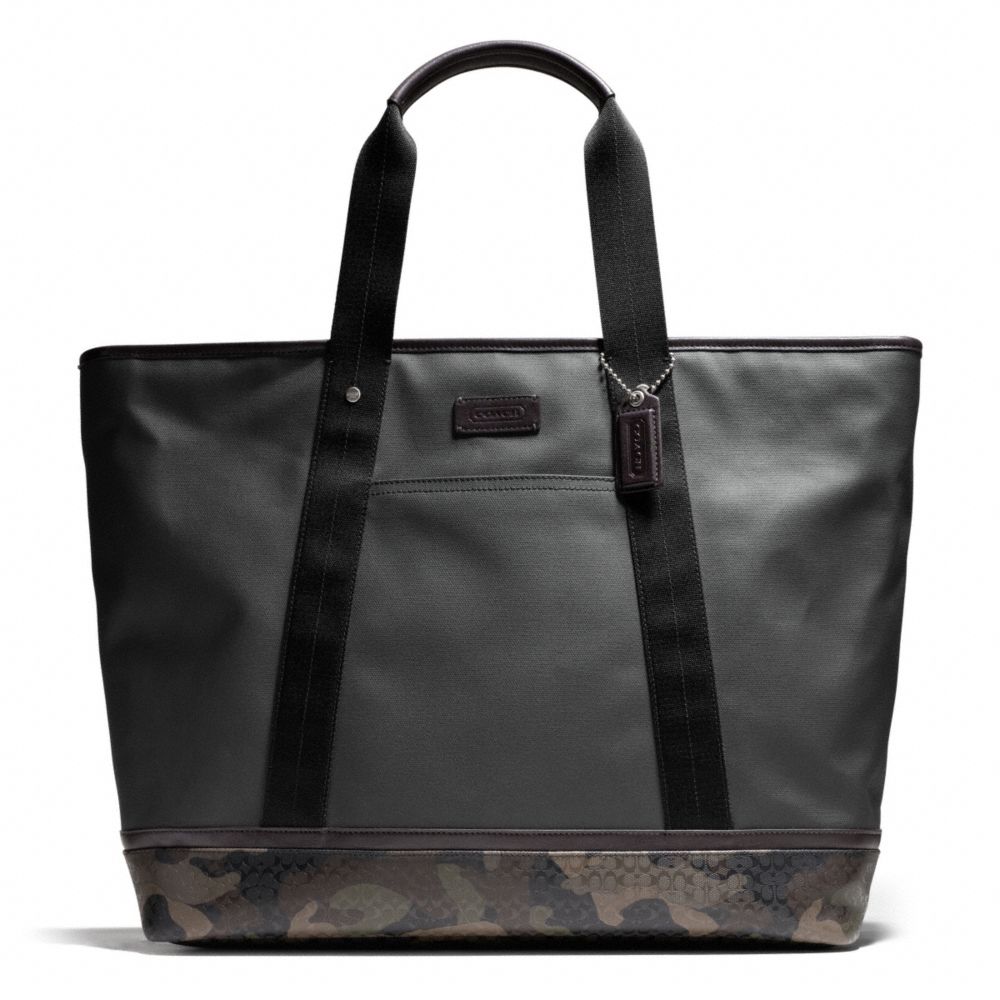 HERITAGE SIGNATURE CANVAS WEEKEND TOTE - COACH f70832 - 17538