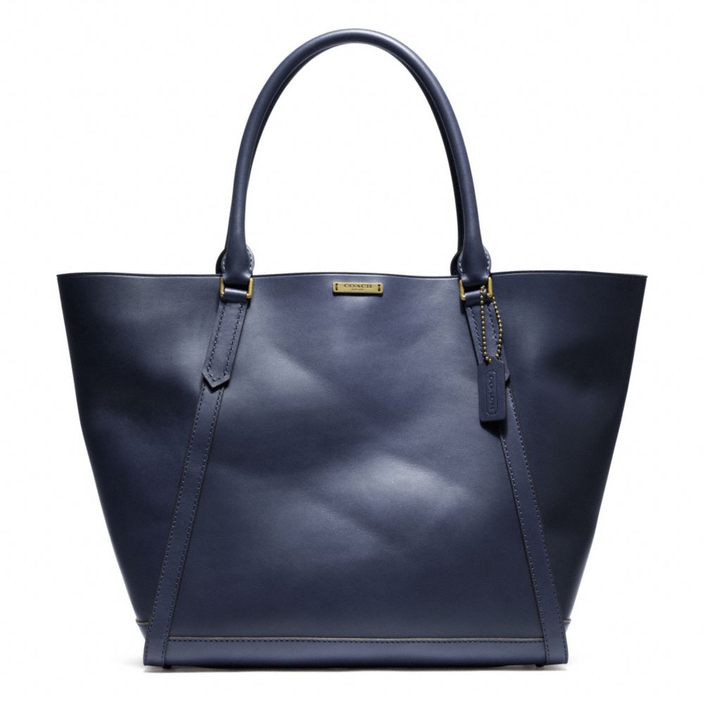 COACH BLEECKER LEATHER FULTON TOTE - BRASS/INDIGO - F70895