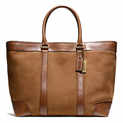 BLEECKER SUEDE WEEKEND TOTE - COACH f71027 - SILVER/FWN