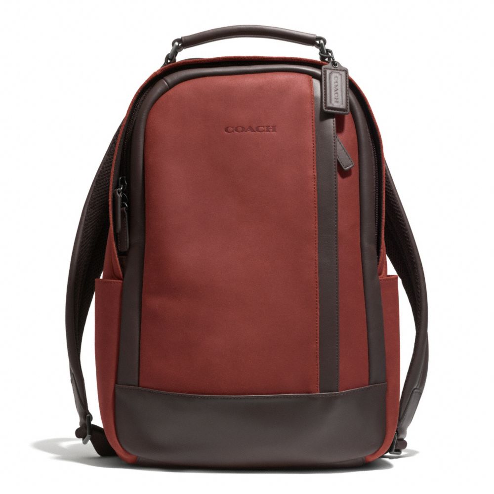 CAMDEN LEATHER BACKPACK - COACH f71060 - GM/RUST/DARK BROWN