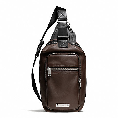 COACH THOMPSON LEATHER DAY PACK - SILVER/MAHOGANY - f71185