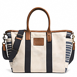 GETAWAY HERITAGE VINTAGE STRIPE CANVAS BEACH TOTE - COACH f71268 - 31171