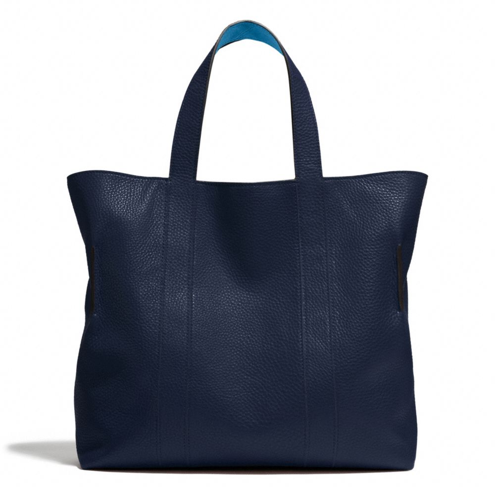 BLEECKER REVERSIBLE BUCKET TOTE IN PEBBLED LEATHER - COACH f71291 -  NAVY