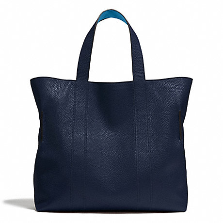 COACH BLEECKER REVERSIBLE BUCKET TOTE IN PEBBLED LEATHER -  NAVY - f71291