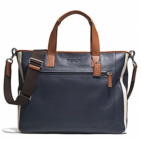 COACH HERITAGE SPORT SUPPLY BAG - SILVER/NAVY/SADDLE - f71349