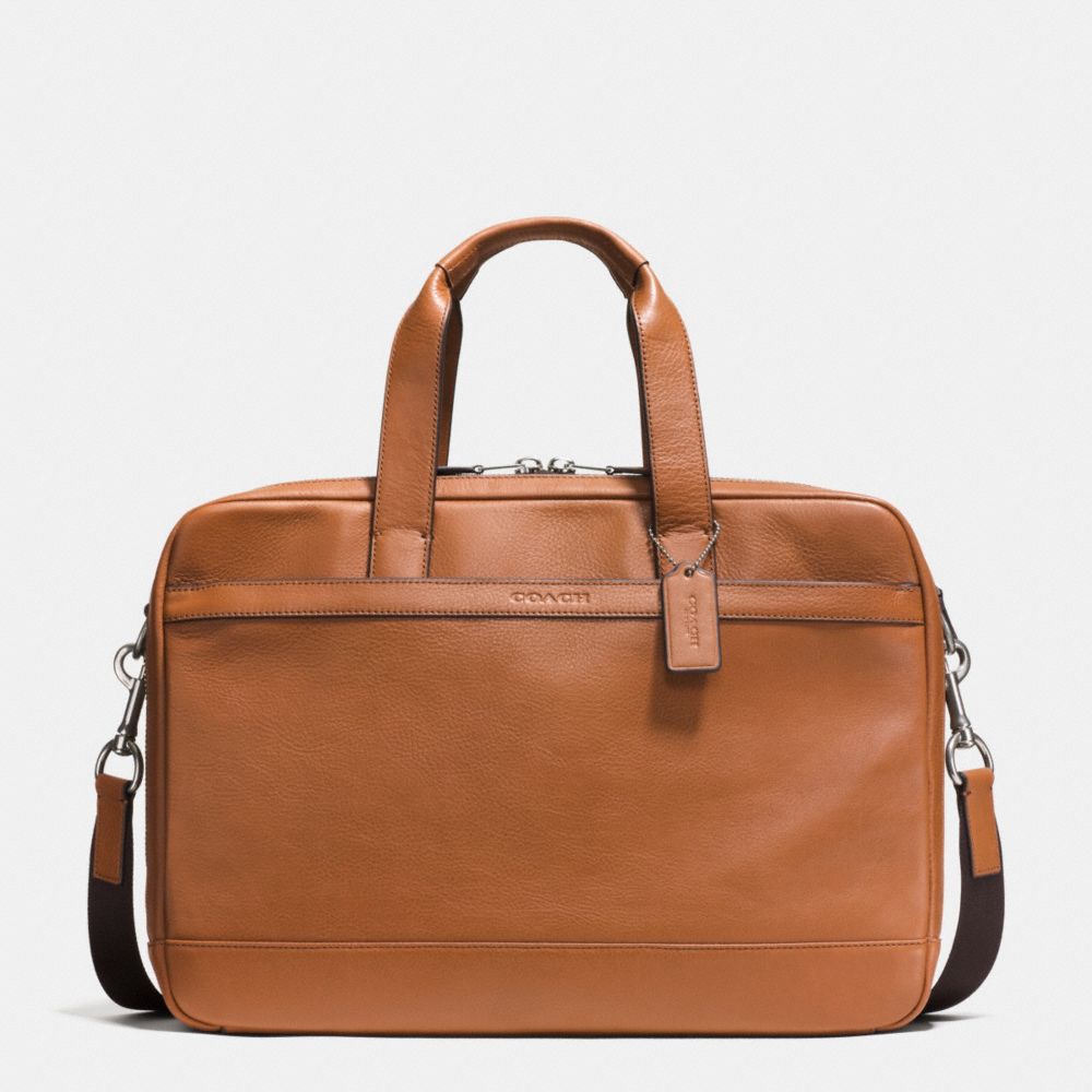 HUDSON COMMUTER IN LEATHER - COACH f71701 -  SADDLE