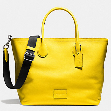 COACH MERCER TOTE 40 IN REFINED PEBBLE LEATHER - QB/YELLOW - f71702