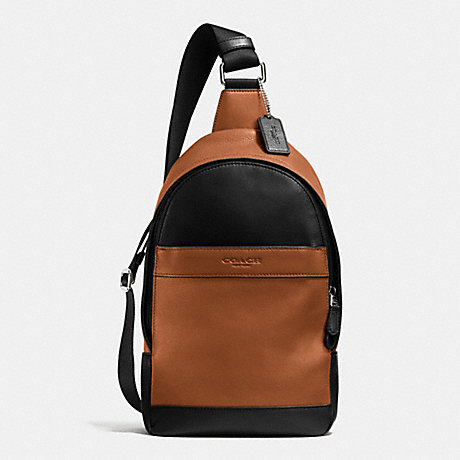 COACH CAMPUS PACK IN SMOOTH LEATHER - BLACK/SADDLE - f71751