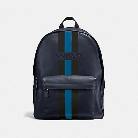 COACH CHARLES BACKPACK IN VARSITY LEATHER - MIDNIGHT/DENIM - f72237
