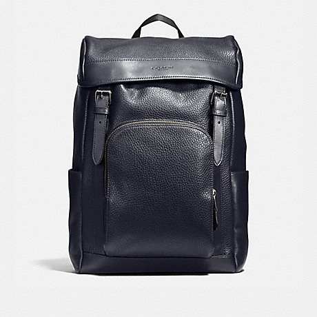 COACH HENRY BACKPACK IN PEBBLE LEATHER - MIDNIGHT - f72311