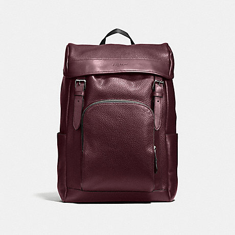COACH HENRY BACKPACK IN PEBBLE LEATHER - OXBLOOD - f72311