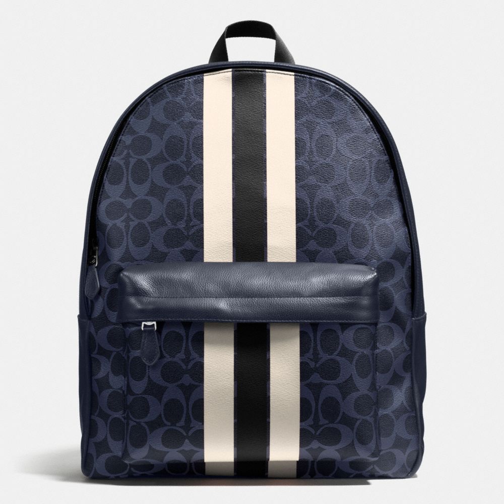 CHARLES BACKPACK IN VARSITY SIGNATURE - COACH f72340 - MIDNIGHT/CHALK
