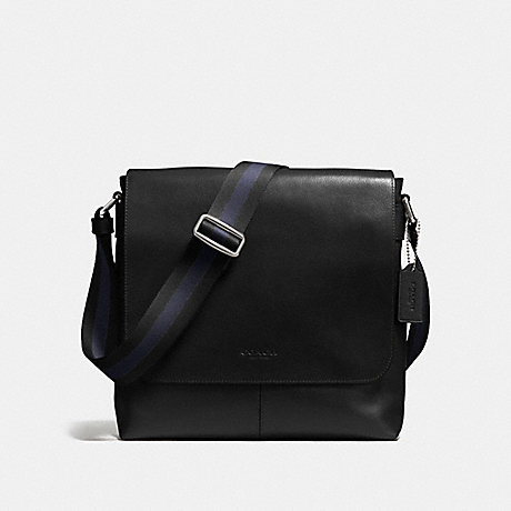COACH CHARLES SMALL MESSENGER IN SPORT CALF LEATHER - BLACK - f72362