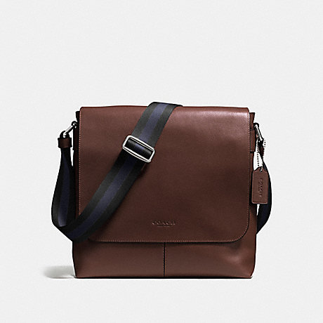 COACH CHARLES SMALL MESSENGER IN SPORT CALF LEATHER - MAHOGANY - f72362
