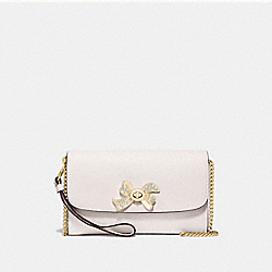 COACH CHAIN CROSSBODY WITH BOW TURNLOCK - CHALK/GOLD - F72903