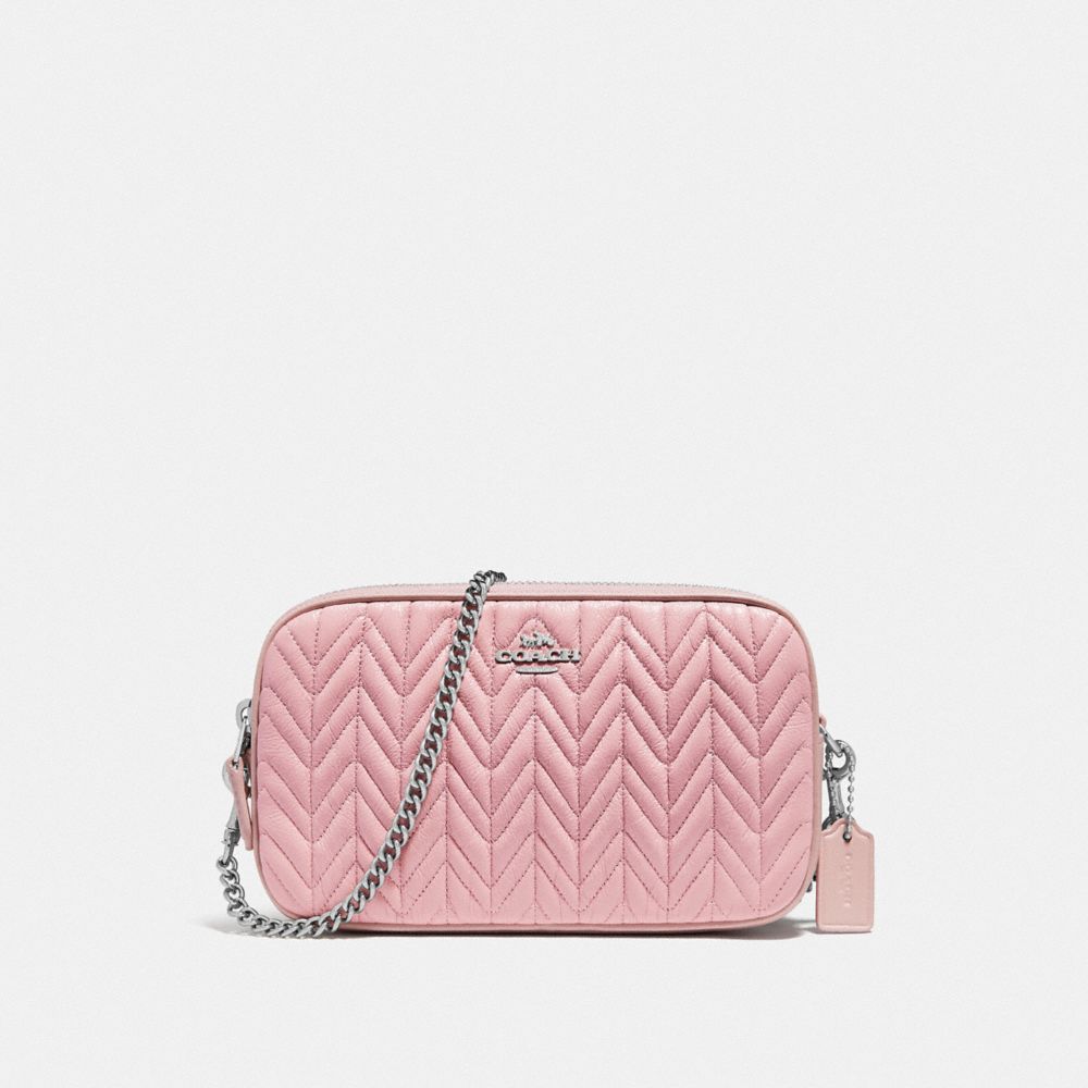 COACH CHAIN CROSSBODY WITH QUILTING - CARNATION/SILVER - F72998