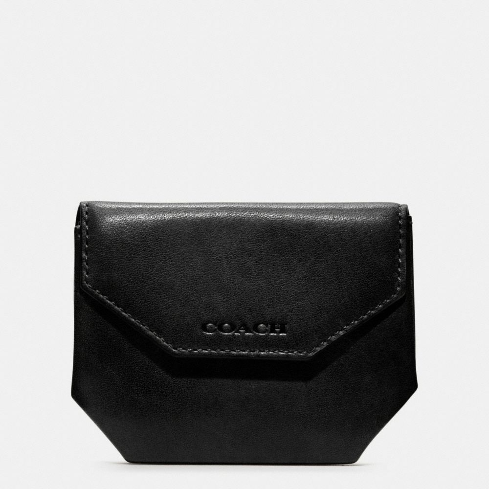 BLEECKER COIN CASE IN LEATHER - COACH f74297 - BLACK