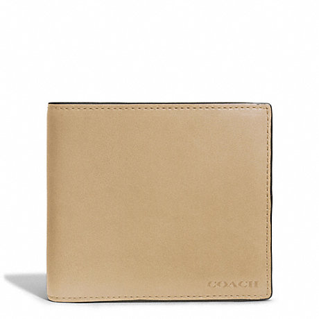 COACH BLEECKER LEATHER COIN WALLET - HAYSTACK - f74314