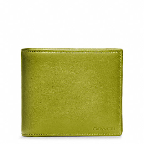 COACH BLEECKER LEGACY LEATHER COMPACT ID WALLET - LIME - f74345