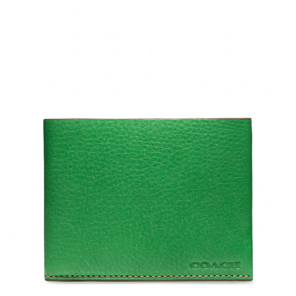 BLEECKER PEBBLED LEATHER SLIM BILLFOLD - COACH f74614 - 25358