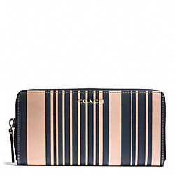 COACH HERITAGE VINTAGE STRIPE LEATHER ACCORDION WALLET - ONE COLOR - F74731