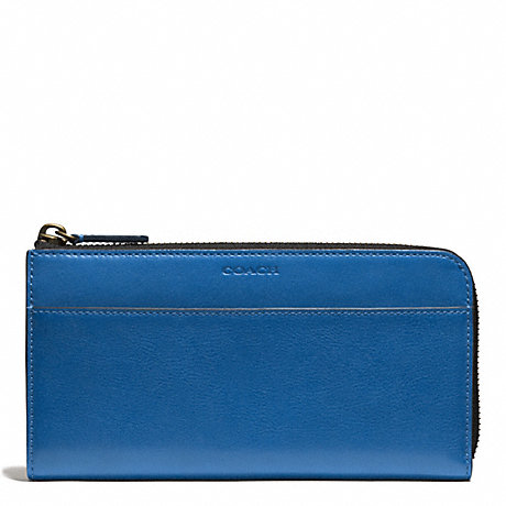 COACH BLEECKER LARGE LEATHER HALF ZIP WALLET - IMPERIAL BLUE - f74784