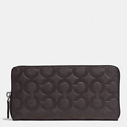 COACH ACCORDION WALLET IN OP ART EMBOSSED LEATHER - MAHOGANY - F74802