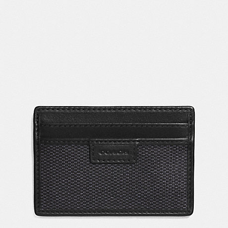 COACH COACH HERITAGE CHECK CARD CASE - CHARCOAL - f74814
