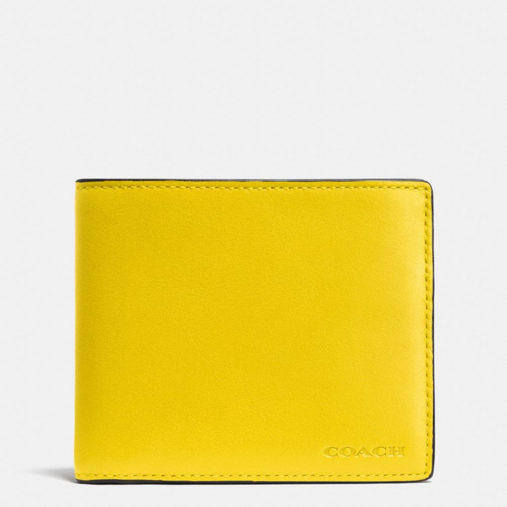 COMPACT ID WALLET IN LEATHER - COACH f74896 - YELLOW