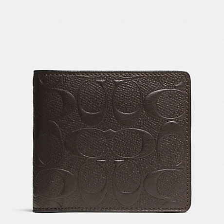 COACH COIN WALLET IN SIGNATURE CROSSGRAIN LEATHER - MAHOGANY - f74922