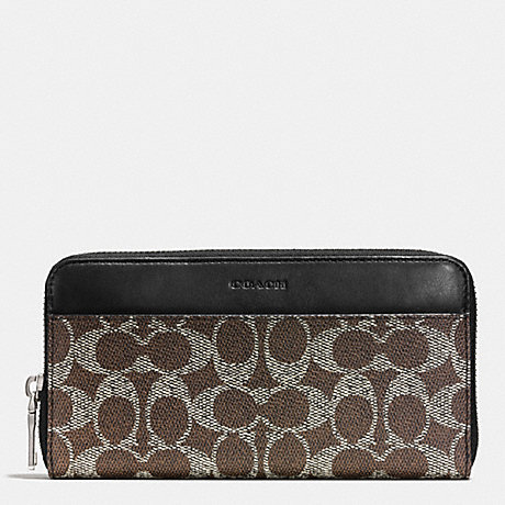 COACH ACCORDION WALLET IN SIGNATURE - SADDLE - f74936