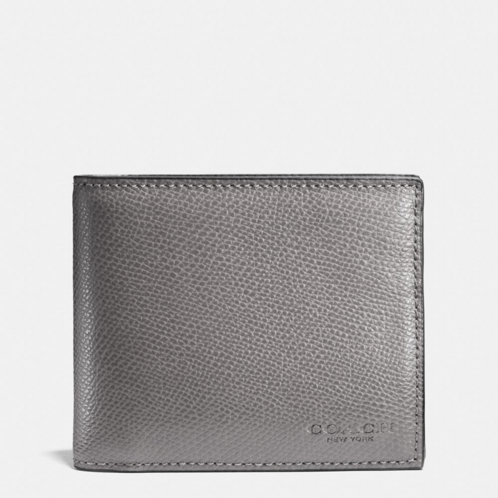 COMPACT ID IN CROSSGRAIN LEATHER - COACH f74974 - ASH