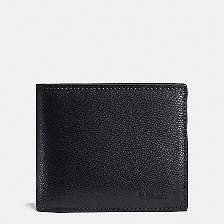 COACH COMPACT ID WALLET IN CROSSGRAIN LEATHER - MIDNIGHT NAVY - f74974