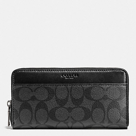 COACH ACCORDION WALLET IN SIGNATURE - CHARCOAL/BLACK - f75000