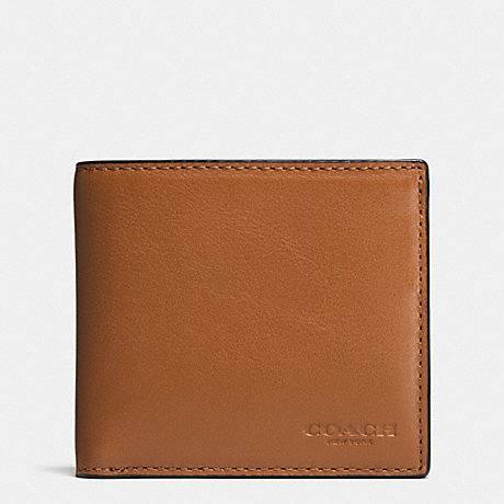 COACH COIN WALLET IN SPORT CALF LEATHER - SADDLE - f75003