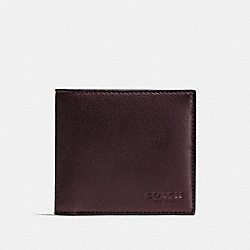 COACH DOUBLE BILLFOLD WALLET IN CALF LEATHER - MAHOGANY - F75084