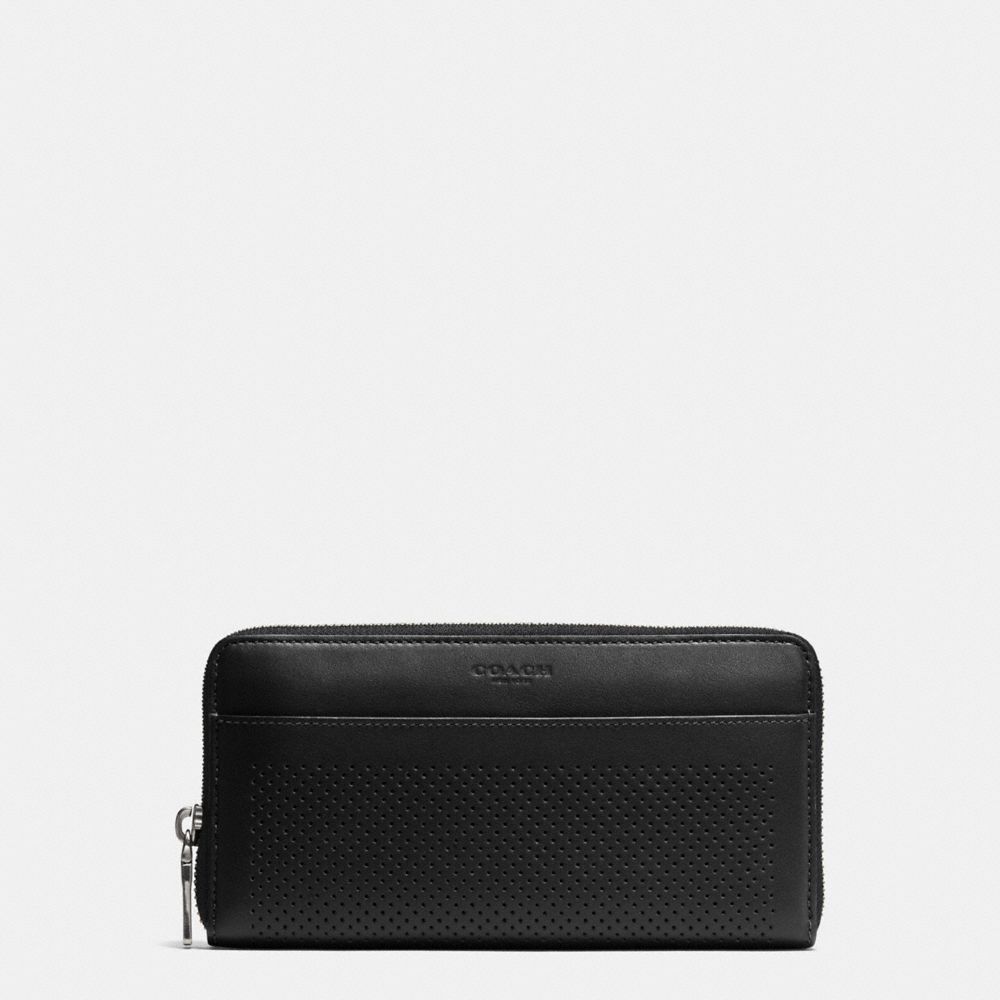 ACCORDION WALLET IN PERFORATED LEATHER - COACH f75222 - BLACK