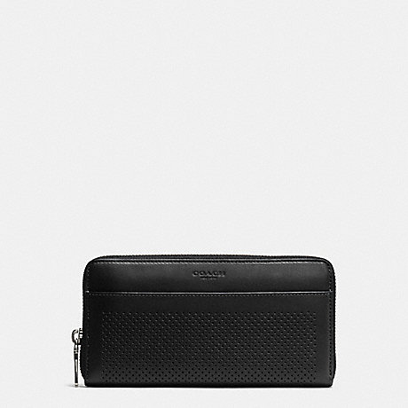COACH ACCORDION WALLET IN PERFORATED LEATHER - BLACK - f75222