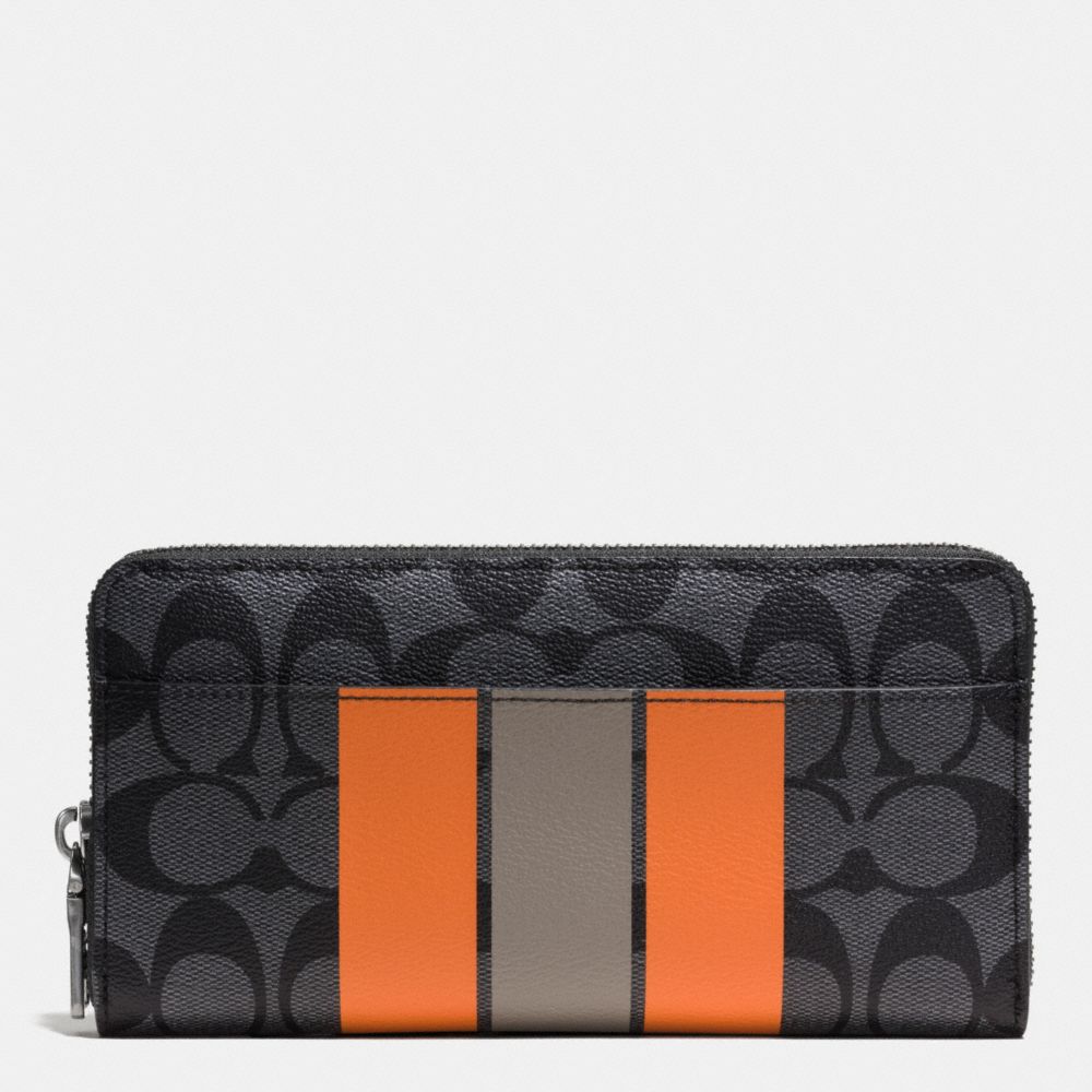 ACCORDION WALLET IN VARSITY SIGNATURE - COACH f75381 - CHARCOAL/ORANGE