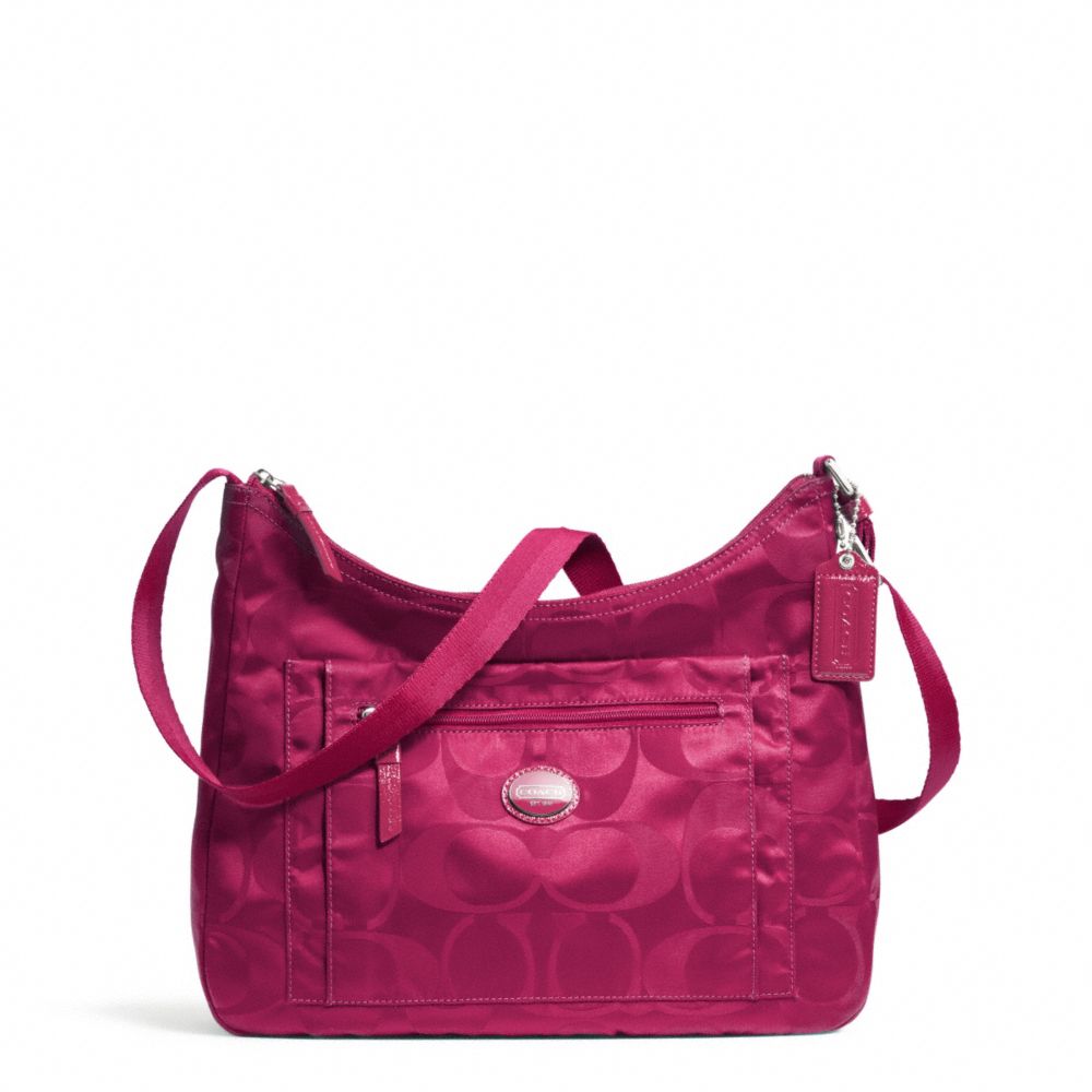 COACH GETAWAY SIGNATURE PACKABLE CROSSBODY - SILVER/FUCHSIA - F77369