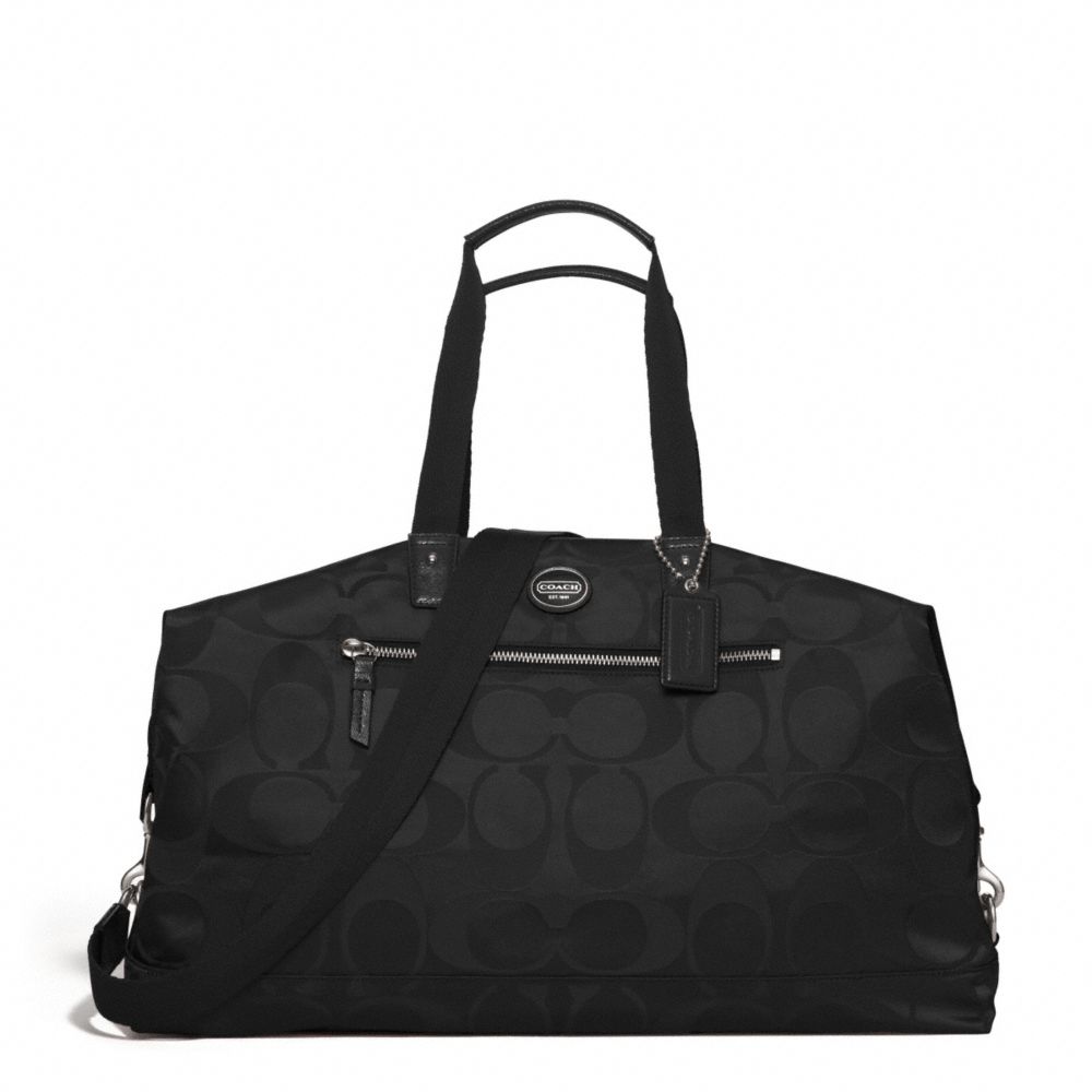 GETAWAY NYLON DUFFLE - COACH f77469 - SILVER/BLACK/BLACK