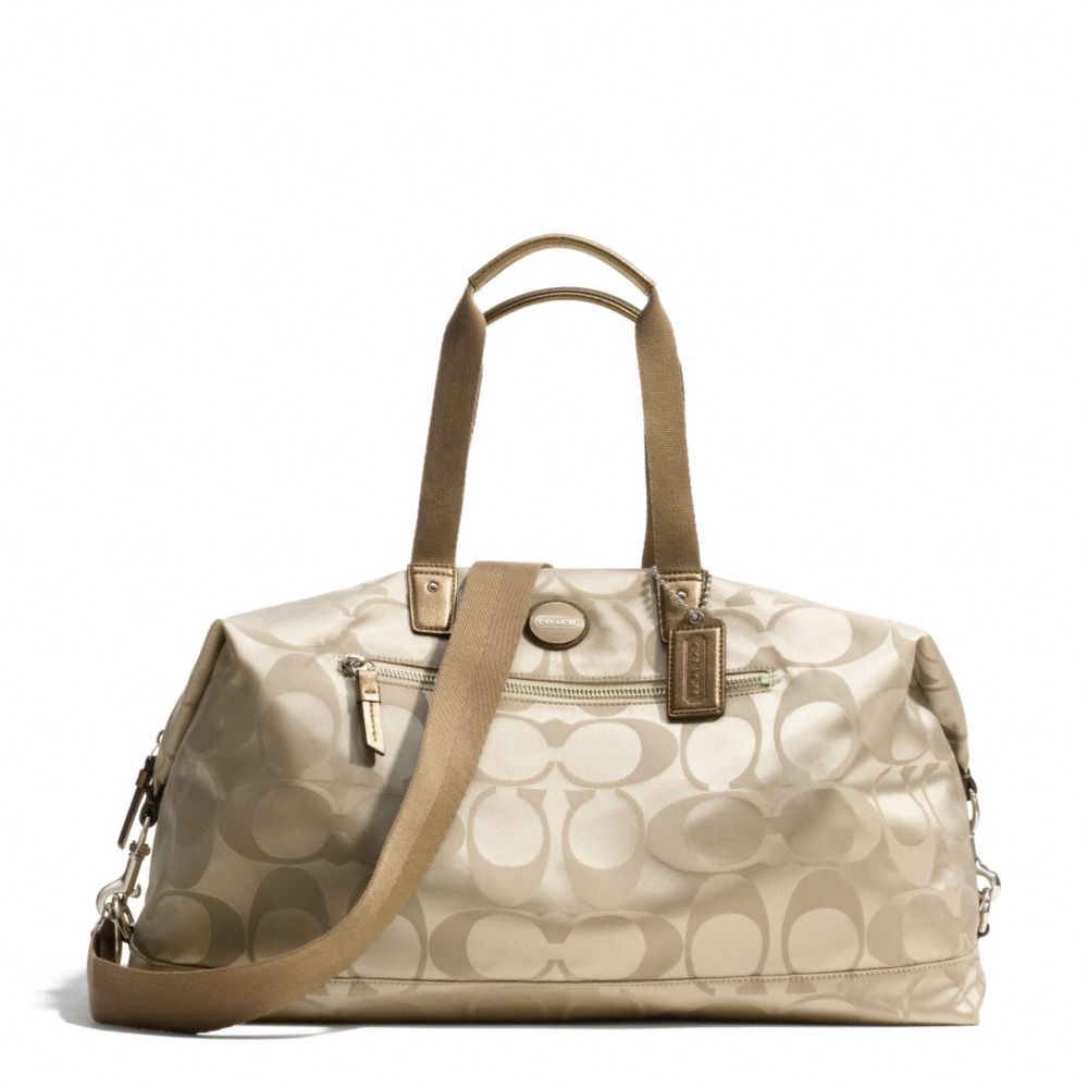 COACH GETAWAY NYLON DUFFLE - SILVER/LIGHT KHAKI - F77469