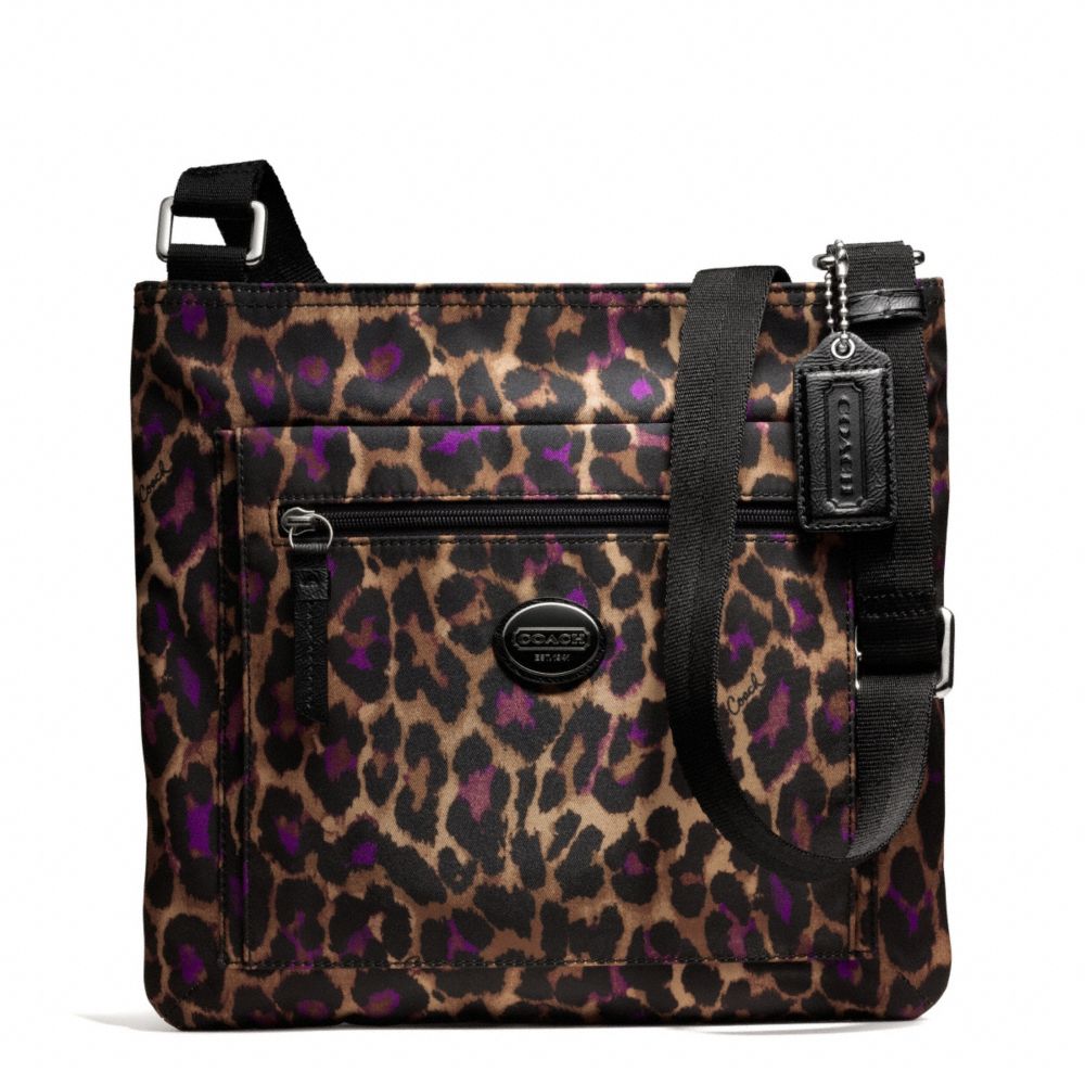 GETAWAY OCELOT PRINT FILE BAG - COACH f77479 - SILVER/VIOLET MULTI