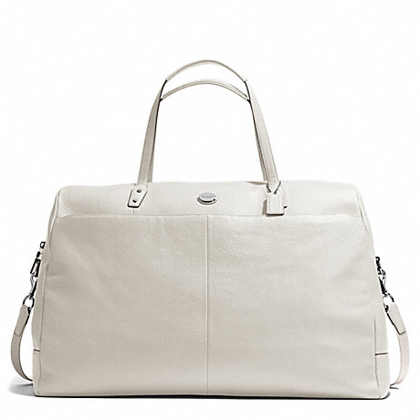 COACH PEBBLED LEATHER LARGE BOSTON BAG - SILVER/IVORY - f77544
