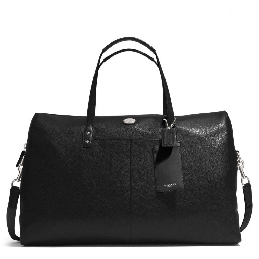 PEBBLED LEATHER BOSTON BAG - COACH f77554 - SILVER/BLACK