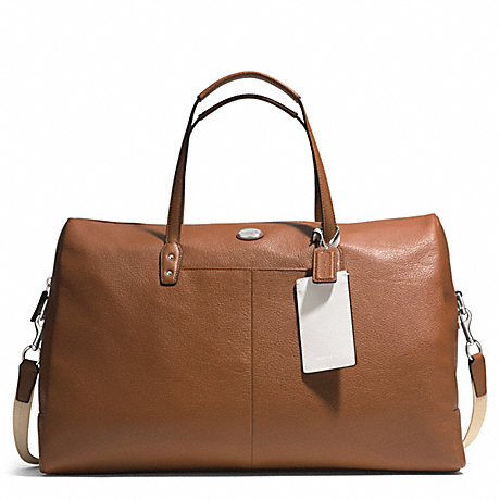 COACH PEBBLED LEATHER BOSTON BAG - SILVER/CAMEL - f77554